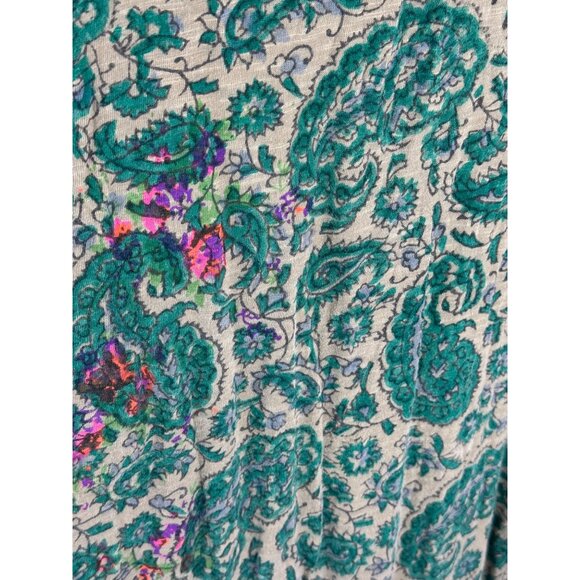 Magnolia Pearl Floral Maxi Dress Relaxed Cotton Jersey Block Print One Size NWT - Picture 7 of 15